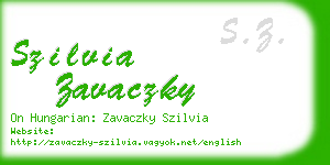 szilvia zavaczky business card